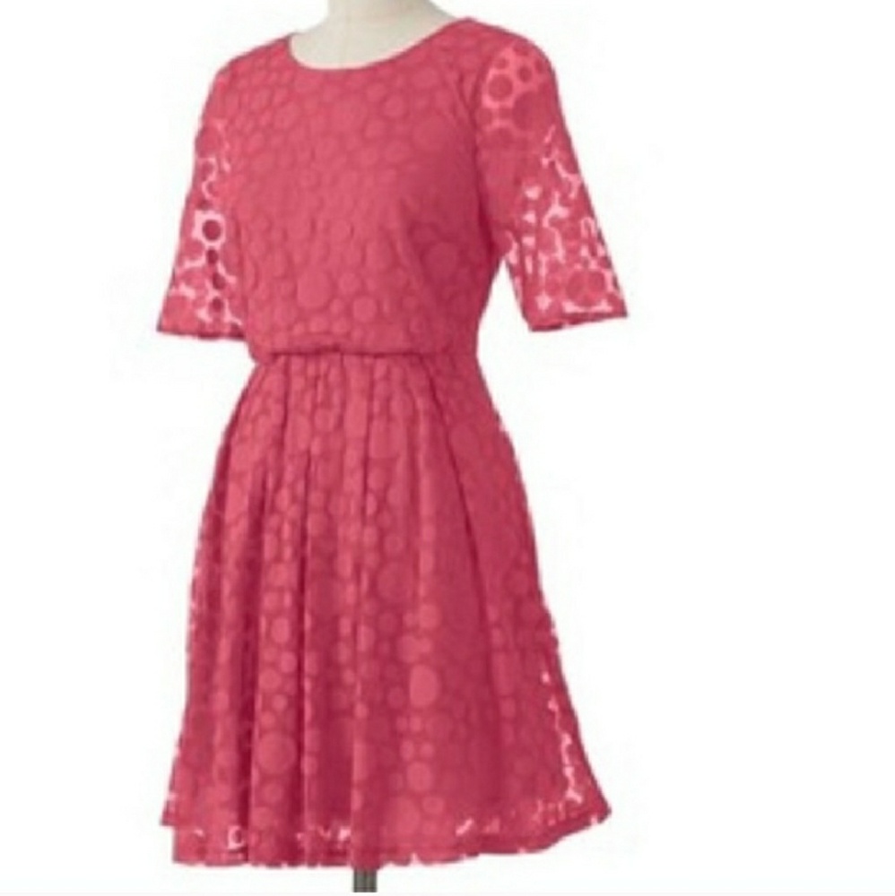 LC Lauren Conrad Mauve Polka Dot Dress